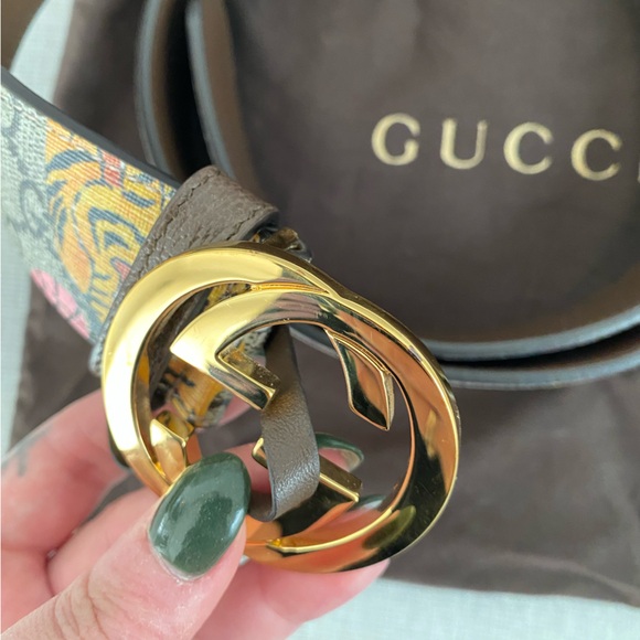 Gucci Interlocking G Belt - GG Supreme Bengal Print Beige - Picture 5 of 7